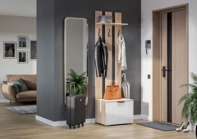 Вешалка Норд ВШ03-600 Софт пломбир Line/дуб сонома 60 см