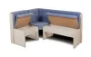 Угловая скамья «Квадро» Бодего/Велюр голубой (ШхВхГ) 1500х860х1100 мм