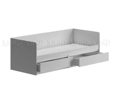 Кровать «Челси» 0.8 м (Детская) Белый глянец/белый (ШхВхГ) 2036х700х840 мм