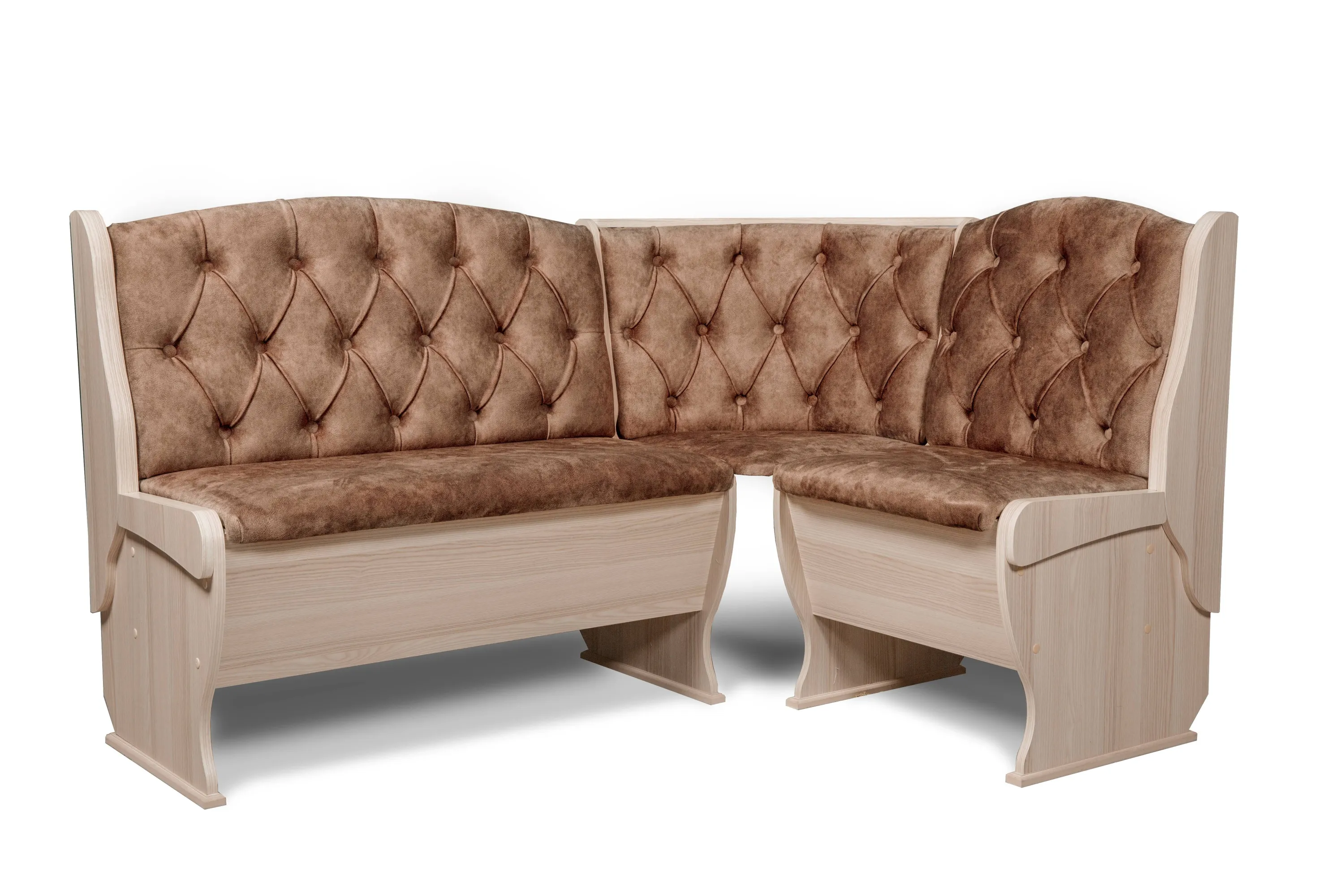 Кухонный уголок «Орхидея ЛЮКС» Ясень/Коньяк (ШхВхГ) 1500х850х1100 мм