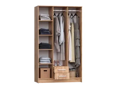 Шкаф 3-х ств. «Мартина» Графит/Дуб крафт (Ш*В*Г) 1200х2016х520 мм