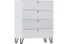 Комод Оливия 4 ящика Белый глянец/белый 85 см