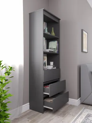 Стеллаж «Челси» Графит/графит (ШхВхГ) 602х1796х386 мм