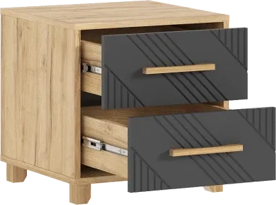 Тумбы «Ирис» Браш графит/Дуб крафт (ШхВхГ) 435*443*426 мм