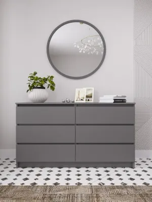 Комод «Челси» 1202 (6 ящиков) Графит/графит (ШхВхГ) 1202х768х450 мм