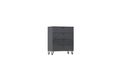 Комод Оливия 4 ящика Графит глянец/графит 85 см