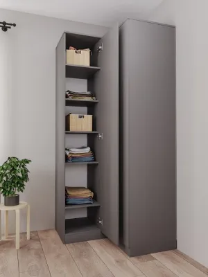 Шкаф угловой прямой «Челси» Графит/графит (ШхВхГ) 950х2022х950 мм