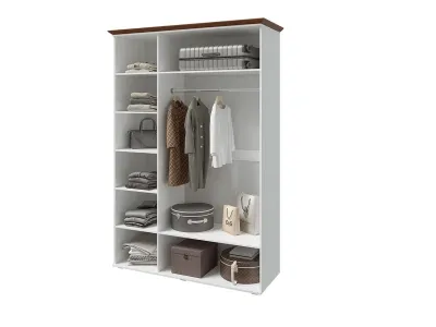 Шкаф 3-х ств. «Валенсия» Белый/орех (ШхВхГ) 1575х2270х577 мм