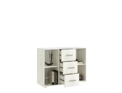 Комод Фиеста NEW 2 ств.+3 ящ. Графит/дуб крафт белый 120 см