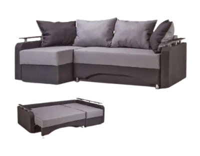 Угловой диван «Лорд» Микровелюр Серый (Ш*Г*В) 2250х1400х940 мм