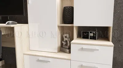 Стол компьютерный «№-6» Дуб сонома/Белый (Ш*В*Г) 2000х1796х538 мм