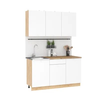 Кухня Дана 1,5 м белый/дуб крафт золотой