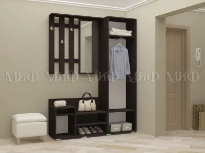 Прихожая «Визит» Дуб беленый/венге (Ш*В*Г) 1440х2052х400 мм