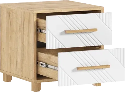 Тумбы «Ирис» Браш вайт/Дуб крафт (ШхВхГ) 2435*443*426 мм