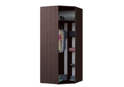 Шкаф « Ким » Угловой Венге/Белый глянец (ШхВхГ) 874х2236х874 мм