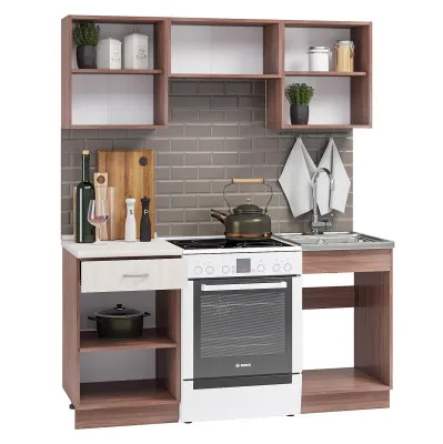 Кухня Татьяна 1,6 м ясень шимо светлый/темный