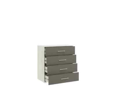 Комод Фиеста NEW 4 ящика (800) Графит/дуб крафт белый 80 см