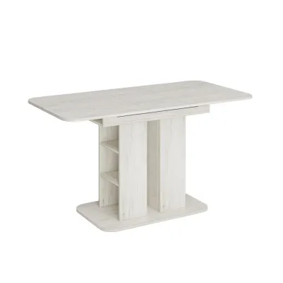 Стол обеденный раздвижной Оливер-04 дуб крафт белый/дуб крафт белый Стол обеденный раздвижной Оливер-04 дуб крафт белый/дуб крафт белый