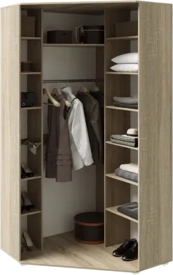 Шкаф «Ким» Угловой 2-х ств. Сонома/Белый глянец (Ш*В*Г) 1100х2236х1100 мм Шкаф «Ким» Угловой 2-х ств. Сонома/Белый глянец (Ш*В*Г) 1100х2236х1100 мм