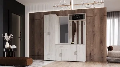 Тумба с вешалкой (800) Ева NEW Дуб крафт белый 80 см