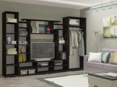 Гостиная «Виста» Дуб беленый/Венге (Ш*В*Г) 3050х2120х470 мм