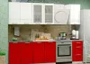 Кухня «Волна 3D» Красная/Белая 2 метра