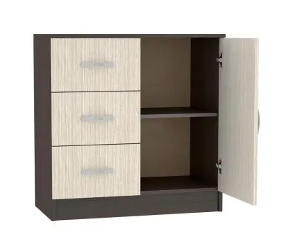 Комод «Бася-1» 553 (3ящ+1дв) Шимо тем/шимо светл. (Ш*Г*В) 800x414x766 мм