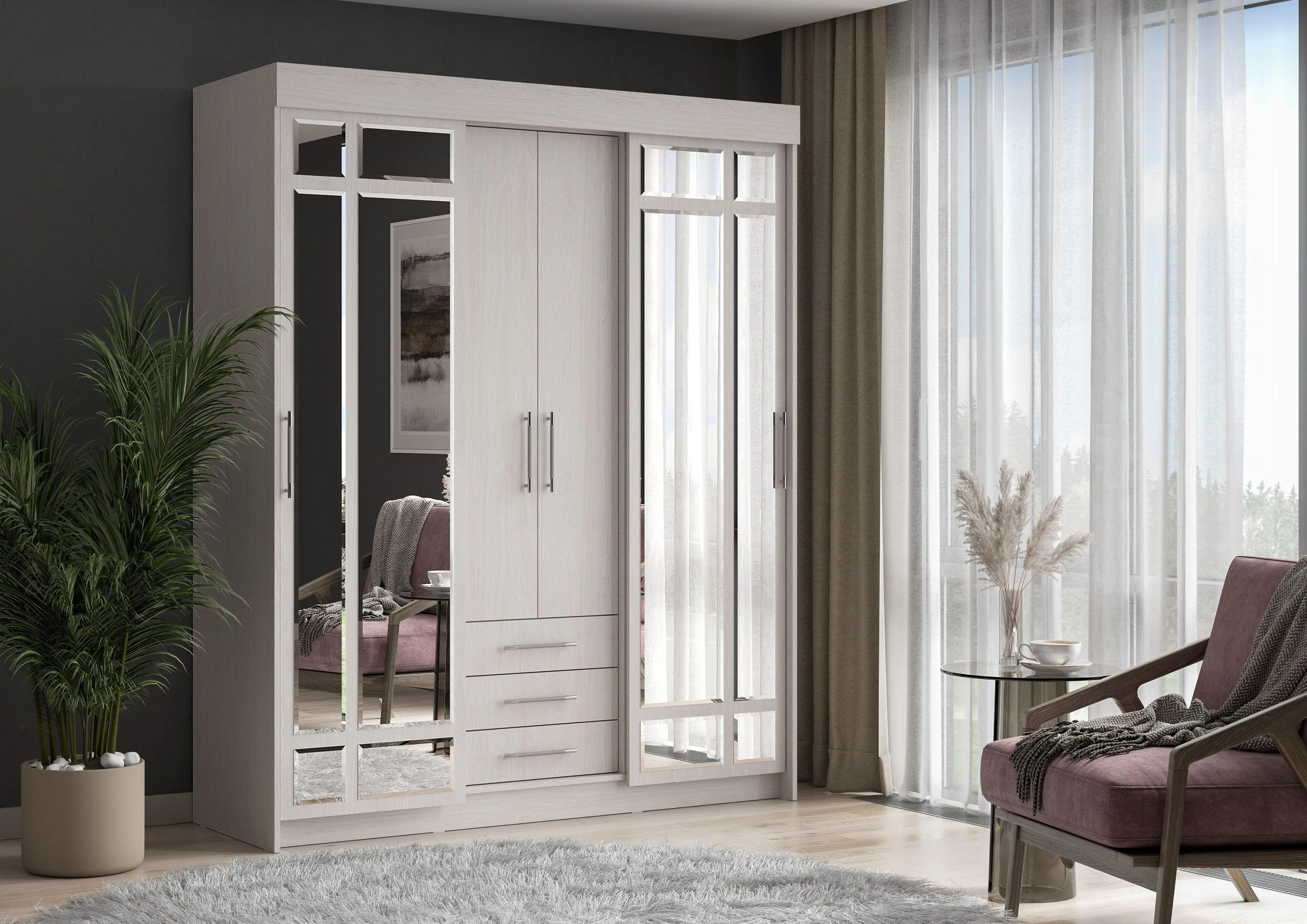 Шкаф-купе Фортуна ясень анкор светлый/ясень анкор светлый 170 см