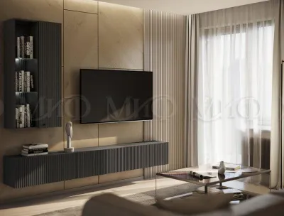 Шкаф навесной открытый Оливия Графит софт/графит