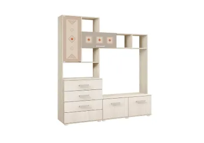 Гостиная «Белла» Сандал светлый Центр. секция (ШхВхГ) 2000*2120*470 мм.