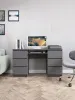 Стол письменный «Челси» 6 ящиков Графит/графит (ШхВхГ) 1386х768х490 мм