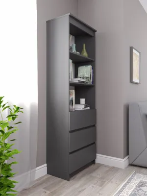 Стеллаж «Челси» Графит/графит (ШхВхГ) 602х1796х386 мм