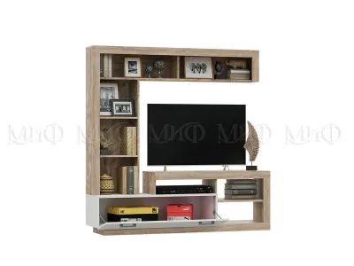 Гостиная «Ангара» Центр. секция Сонома/Белый (Ш*В*Г) 1705х1705х416 мм