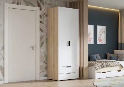 Шкаф Норд ШК2Я02-800 Софт пломбир/дуб сонома 80 см 