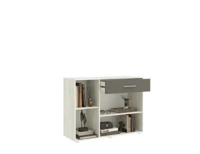 Комод Фиеста NEW 3 ств.+1 ящ. Графит/дуб крафт белый 120 см