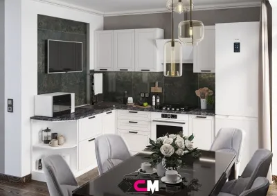 Комплект Кухня «Альфа» Холст Белый