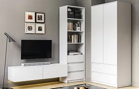 Гостиная Айден ЛДПН белый, ЛДПН серый Гостиная Айден ЛДПН белый, ЛДПН серый