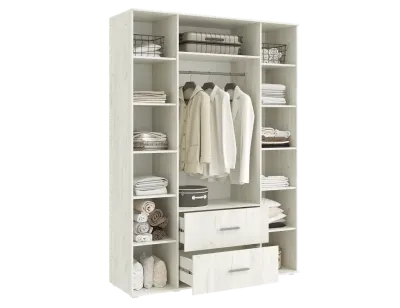 Шкаф 4-х ств. Фиеста NEW Графит/дуб крафт белый 160 см