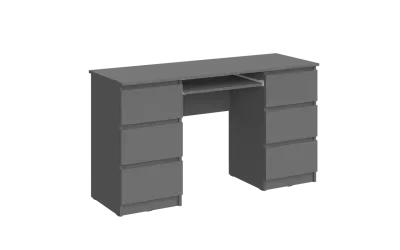 Стол письменный «Челси» 6 ящиков Графит/графит (ШхВхГ) 1386х768х490 мм