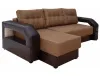 Угловой диван «Манчестер» с подсветкой Коричневый (ШхГхВ) 2400*1570*850 мм