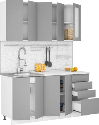 Кухня Кельн 1.6 м Софт пломбир / Софт карамель