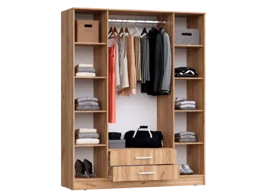 Шкаф 4-х ств. «Мартина» Графит/Дуб крафт (Ш*В*Г) 1600х2016х520 мм