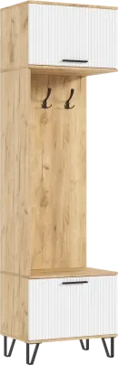 Прихожая Флэш Браш Белый /Дуб Крафт комплектация №1