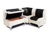 Угловой диван "Люксор" модульный набор белый/черный 1000*630*700