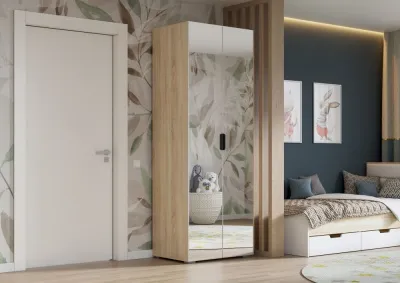 Шкаф с двумя зеркалами Норд ШК02-800 Дуб сонома 80 см