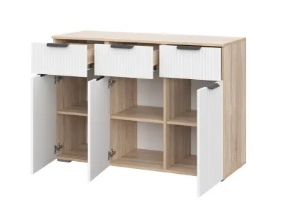 Комод Норд Line КМ03-1200 Софт пломбир Line/дуб сонома 120 см