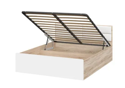 Кровать Норд КРПМ-160 с ПМ 1.6 м Софт пломбир/дуб сонома 