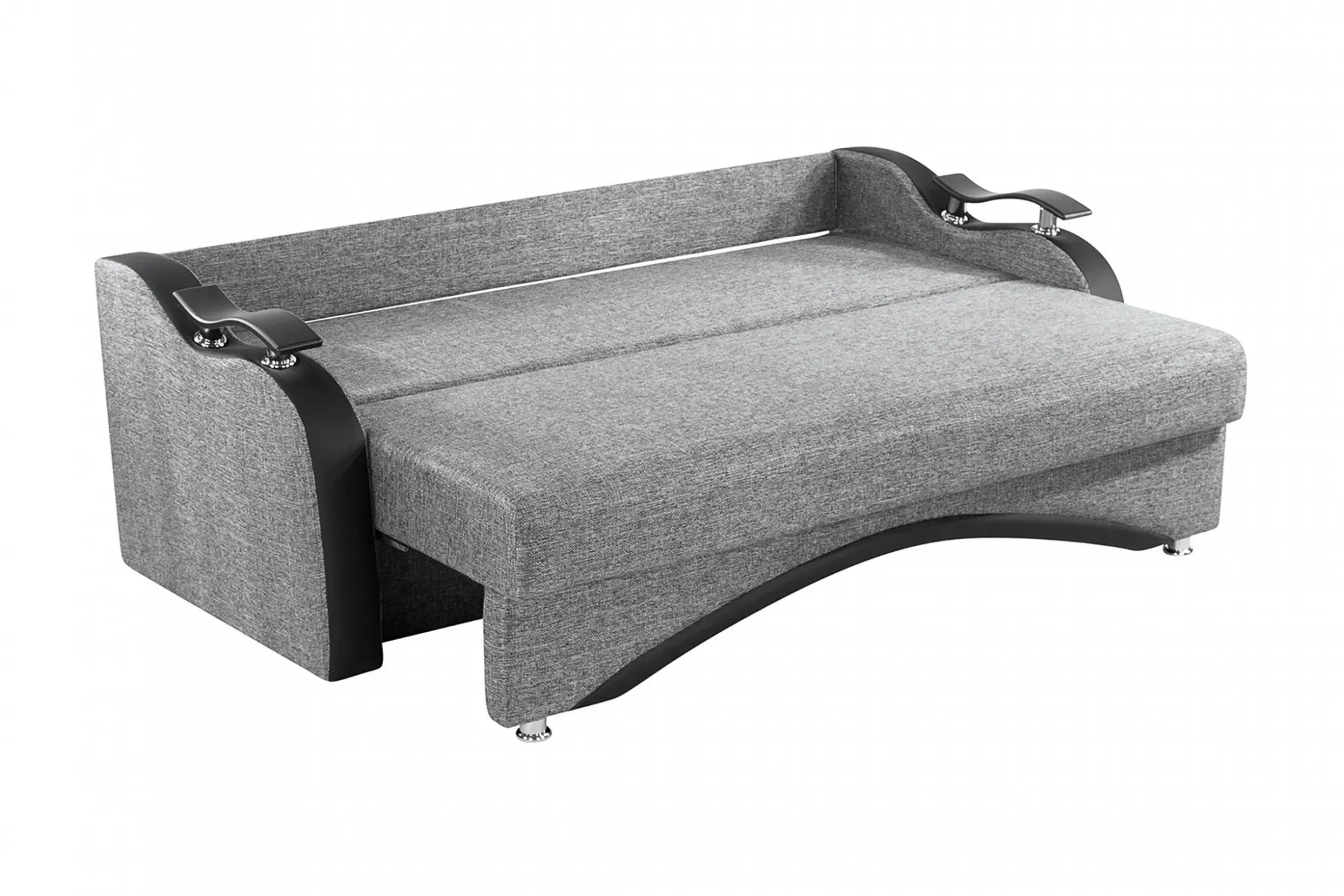 Евро-софа «Арина» Серая рогожка (Ш*Г*В) 2100х1000х800 мм