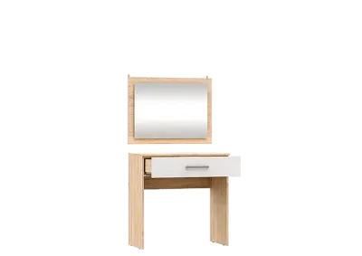 Трюмо с зеркалом «Мартина» Дуб Сонома/Белый глянец