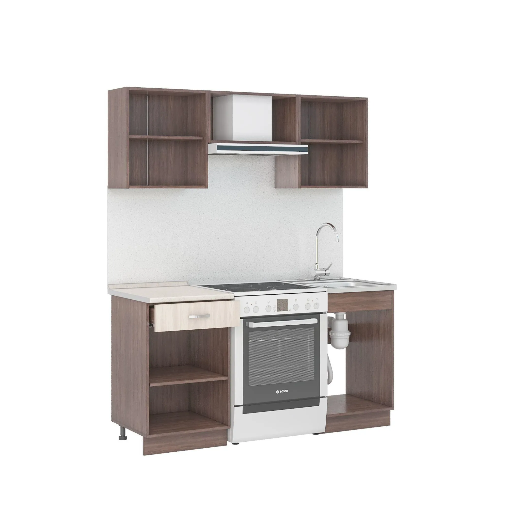 Кухня Татьяна 1,6 м ясень шимо светлый/темный